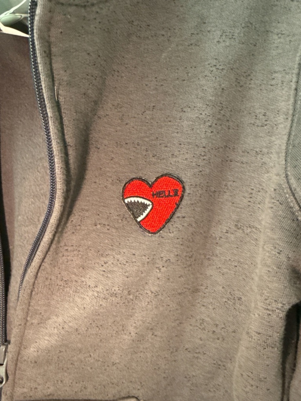 🖤 HELLZ Zip-Up Hoodie w/ Scarf Detail – Edgy Streetwear - Picture 4 of 5